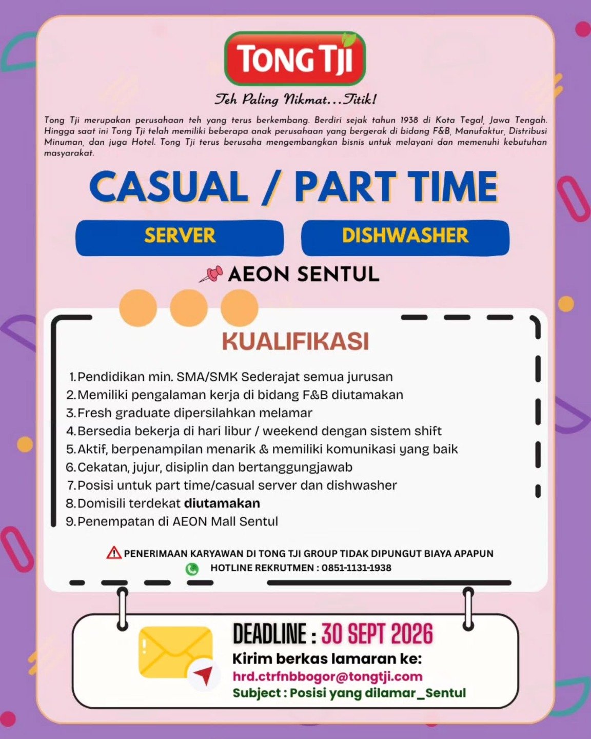 Poster Server & Dishwasher