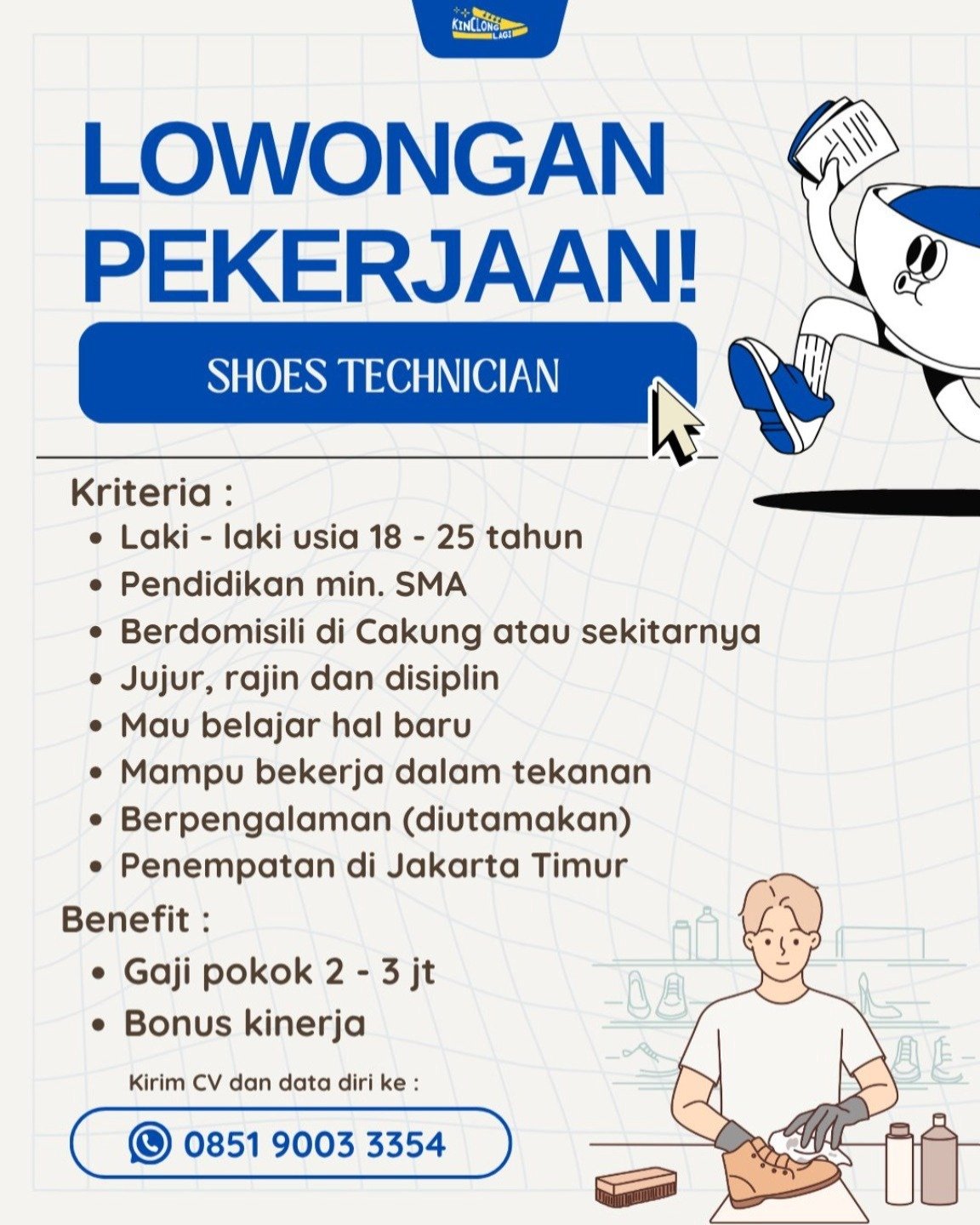 Lowongan Shoes Technician — Knlong Lagi